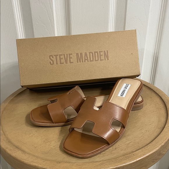 Steve Madden Hayden Slide Sandals in Cognac Size 8 - Picture 2 of 5